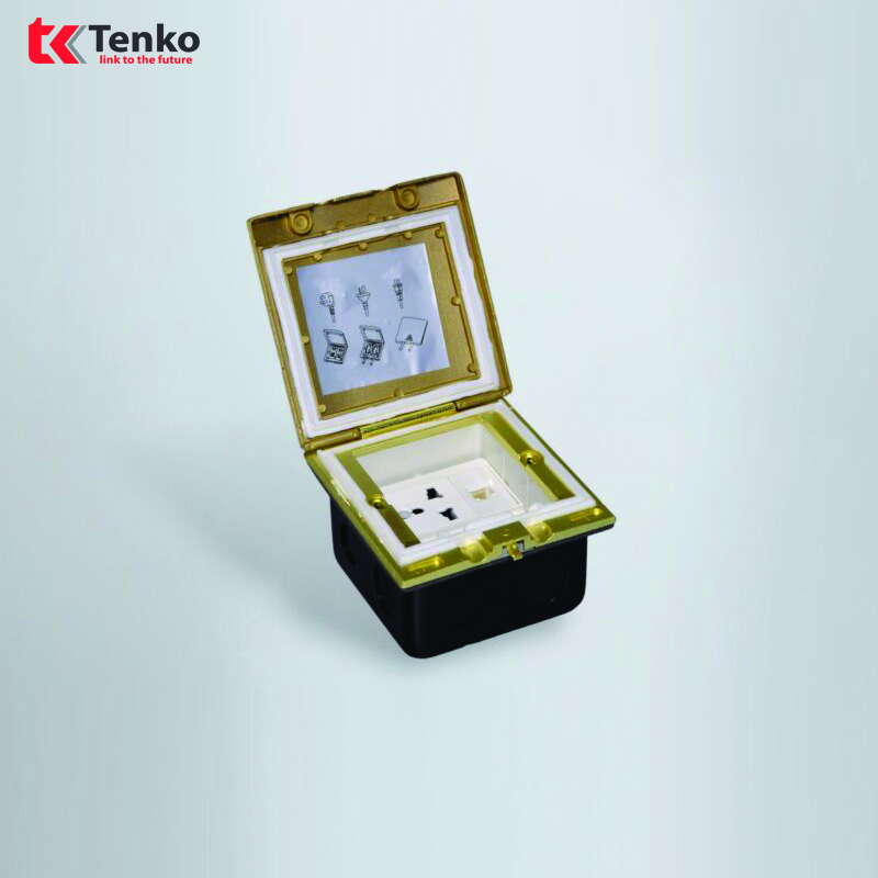 Ổ Cắm Điện + Mạng LAN Âm Sàn Chống Nước TK-J06-06