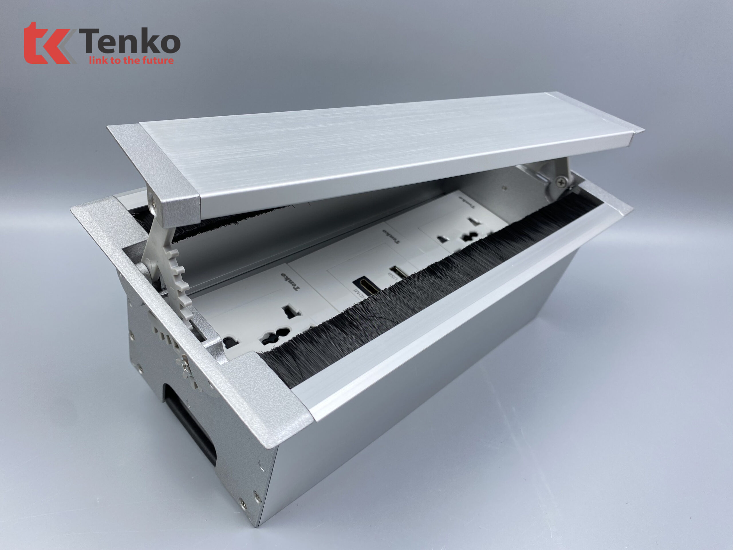 Hộp &Acirc;m B&agrave;n 3 Module Mở Nắp 2 Chiều TK-HC3S-03 Bạc