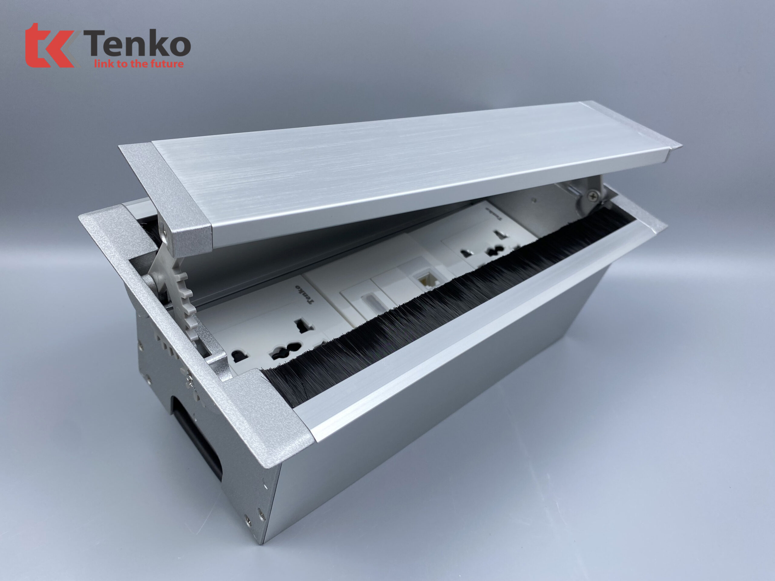 Hộp Âm Bàn 3 Module Mở Nắp 2 Chiều TK-HC3S-05 Bạc