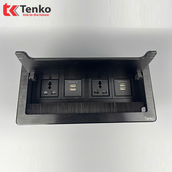 Ổ Cắm Âm Bàn USB Sạc Hợp Kim Nhôm Tenko TK-D4S-05