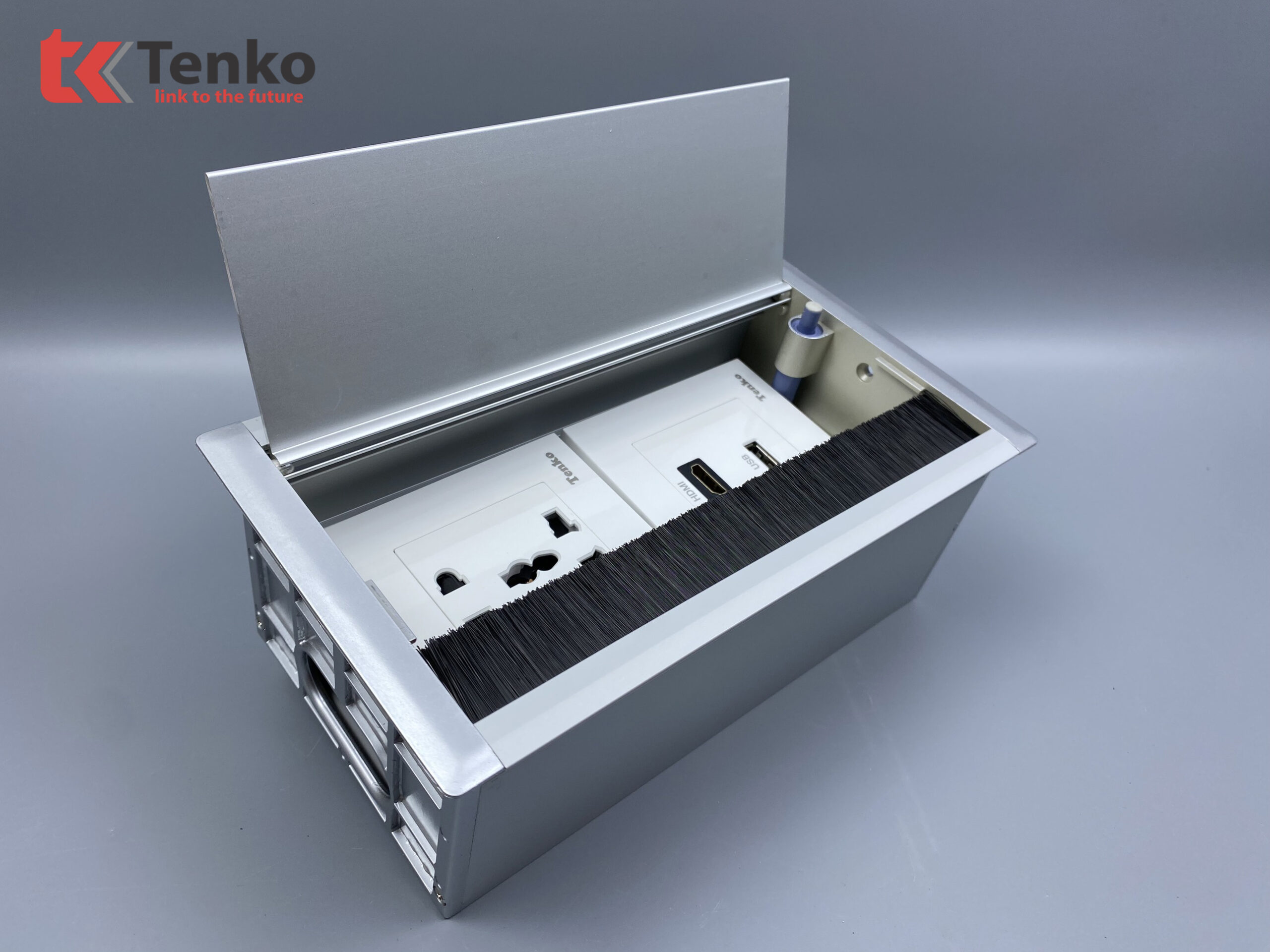 Hộp Điện Nhôm Âm Bàn Tenko TK-AB2S-03 Màu Bạc