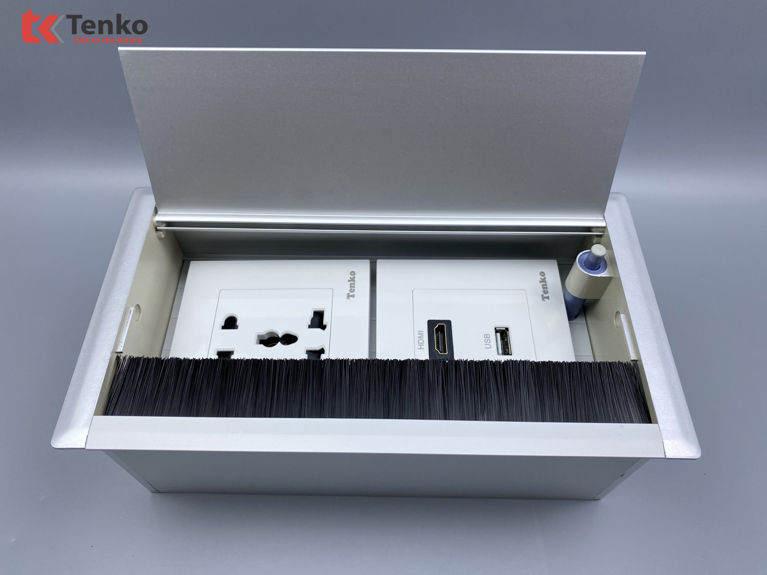 Hộp Điện Nhôm Âm Bàn Tenko TK-AB2S-03 Màu Bạc