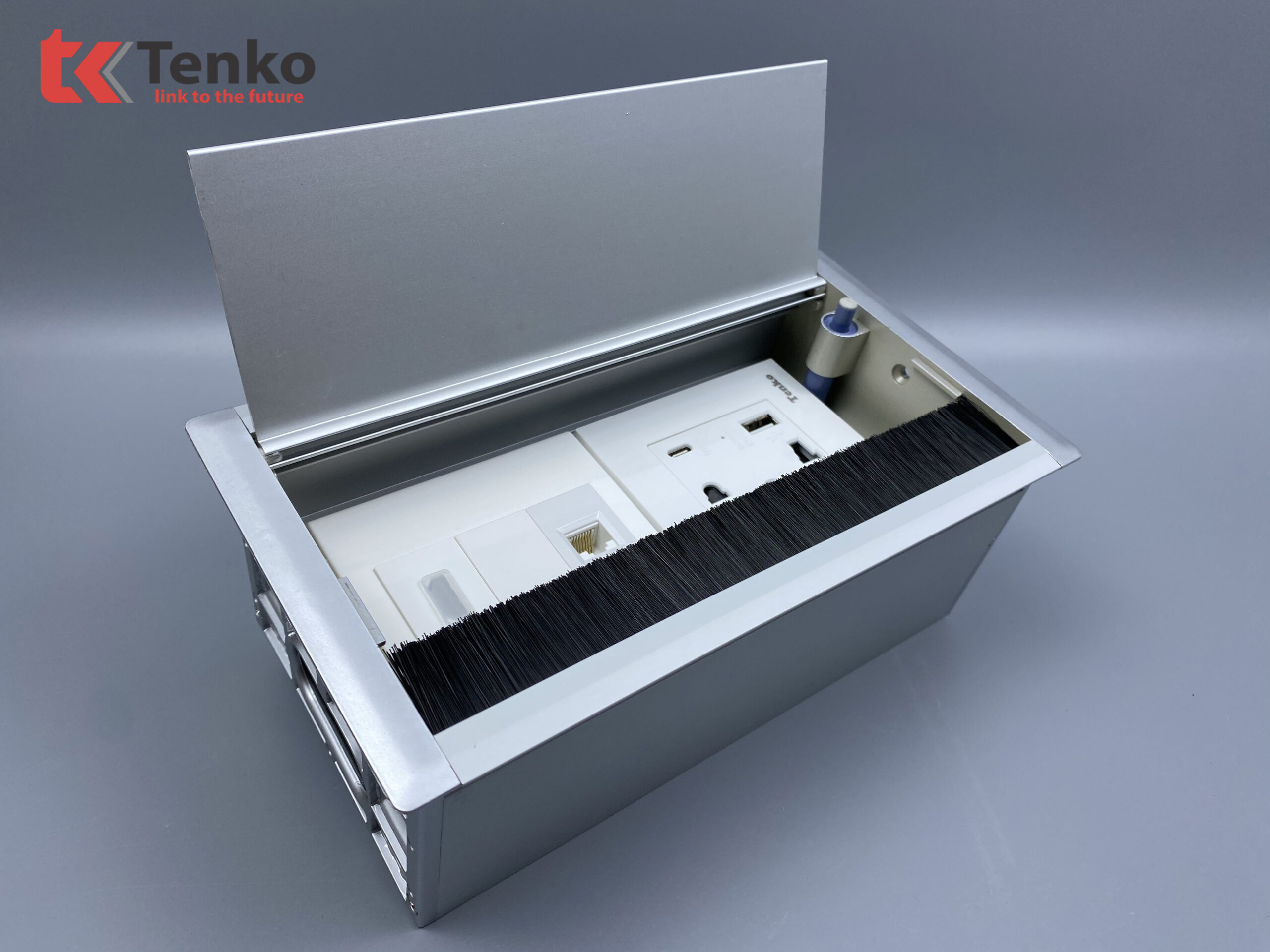 Hộp Điện Nhôm Âm Bàn Tenko TK-AB2S-08 Màu Bạc