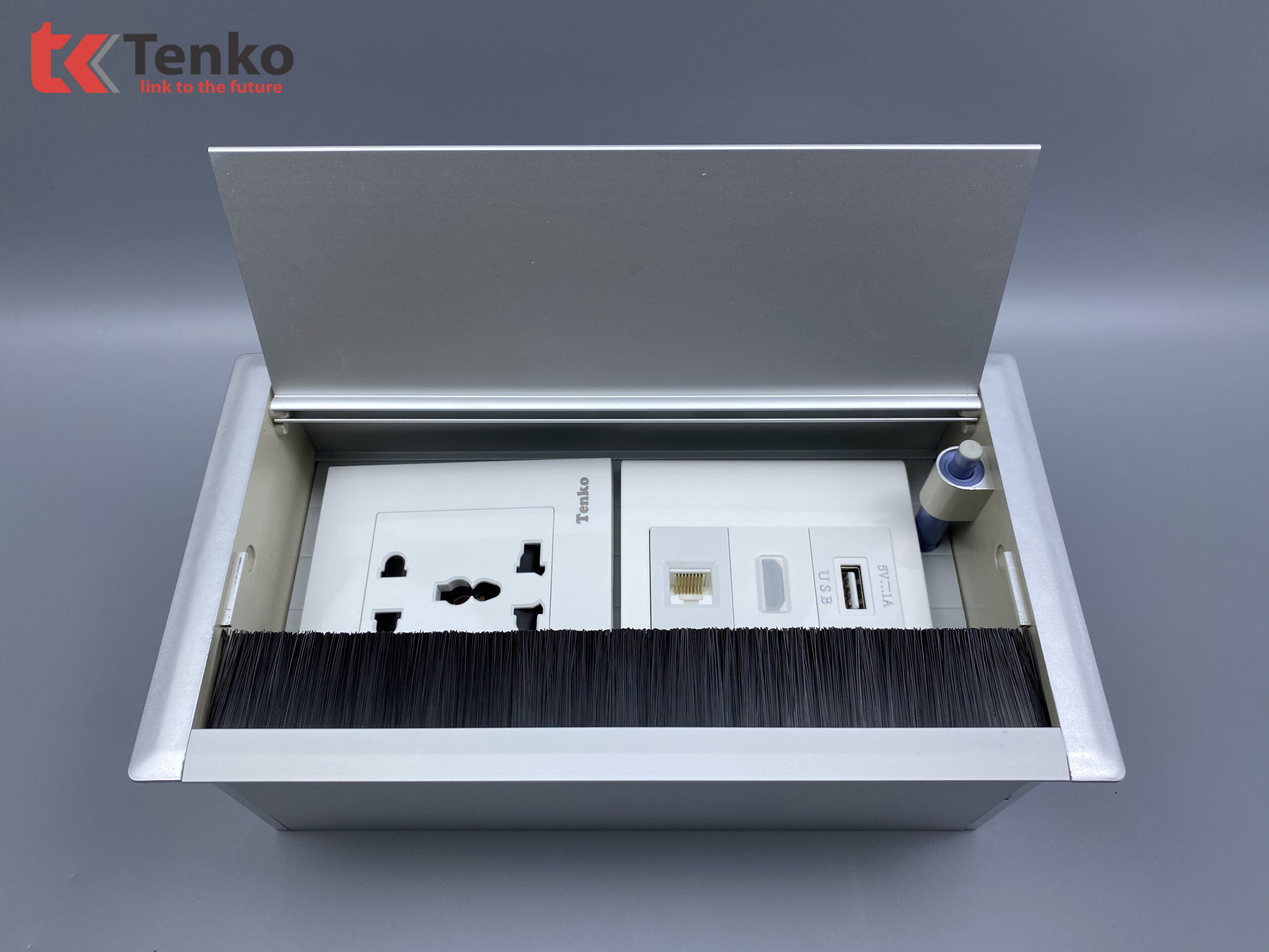 Hộp Điện Nhôm Âm Bàn Tenko TK-AB2S-07 Màu Bạc