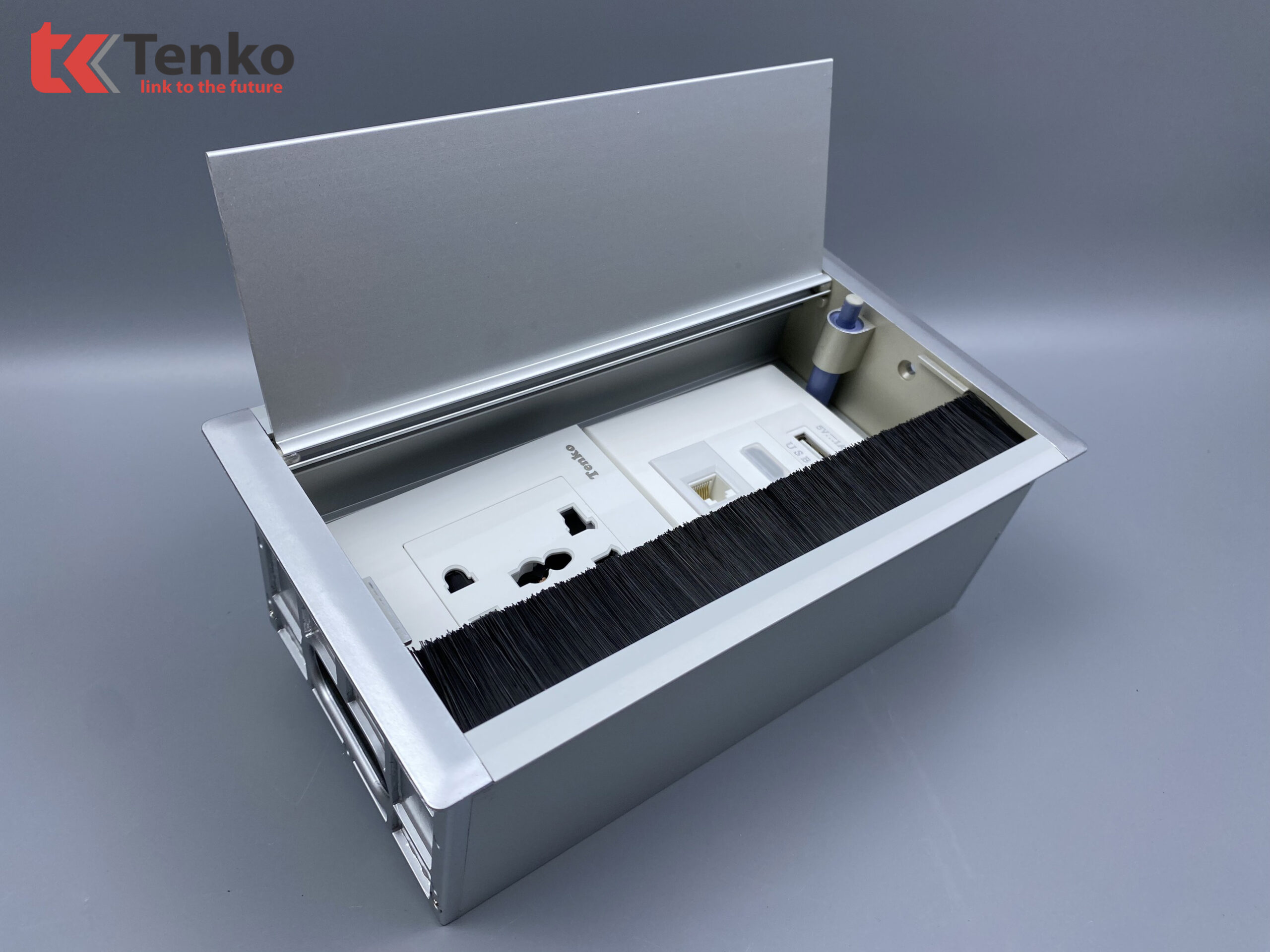 Hộp Điện Nhôm Âm Bàn Tenko TK-AB2S-07 Màu Bạc