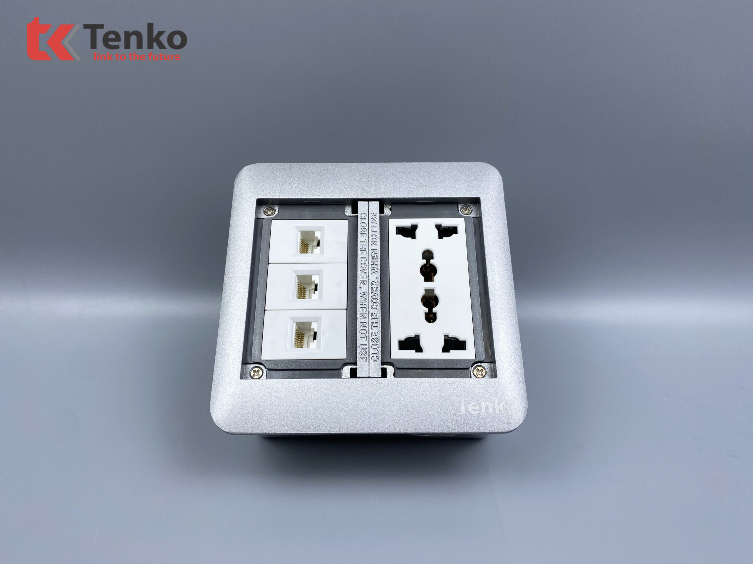 Ổ Cắm Điện Âm Sàn TK-DS-111S07 Bạc Ổ Cắm + LAN