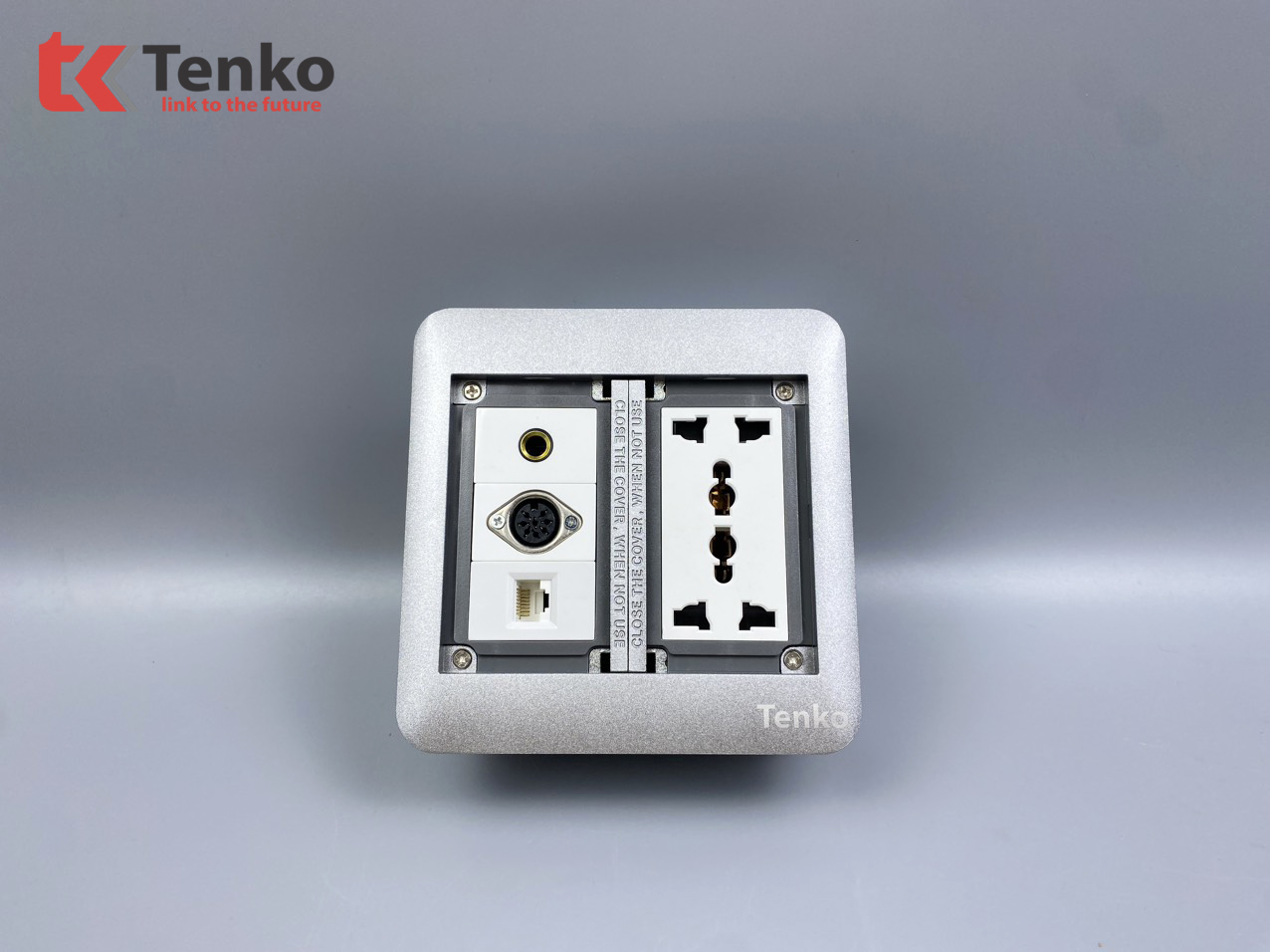 Ổ Cắm Âm SànTK-DS-111S08 BạcỔ 3Chấu,LAN,Audio,8PIN