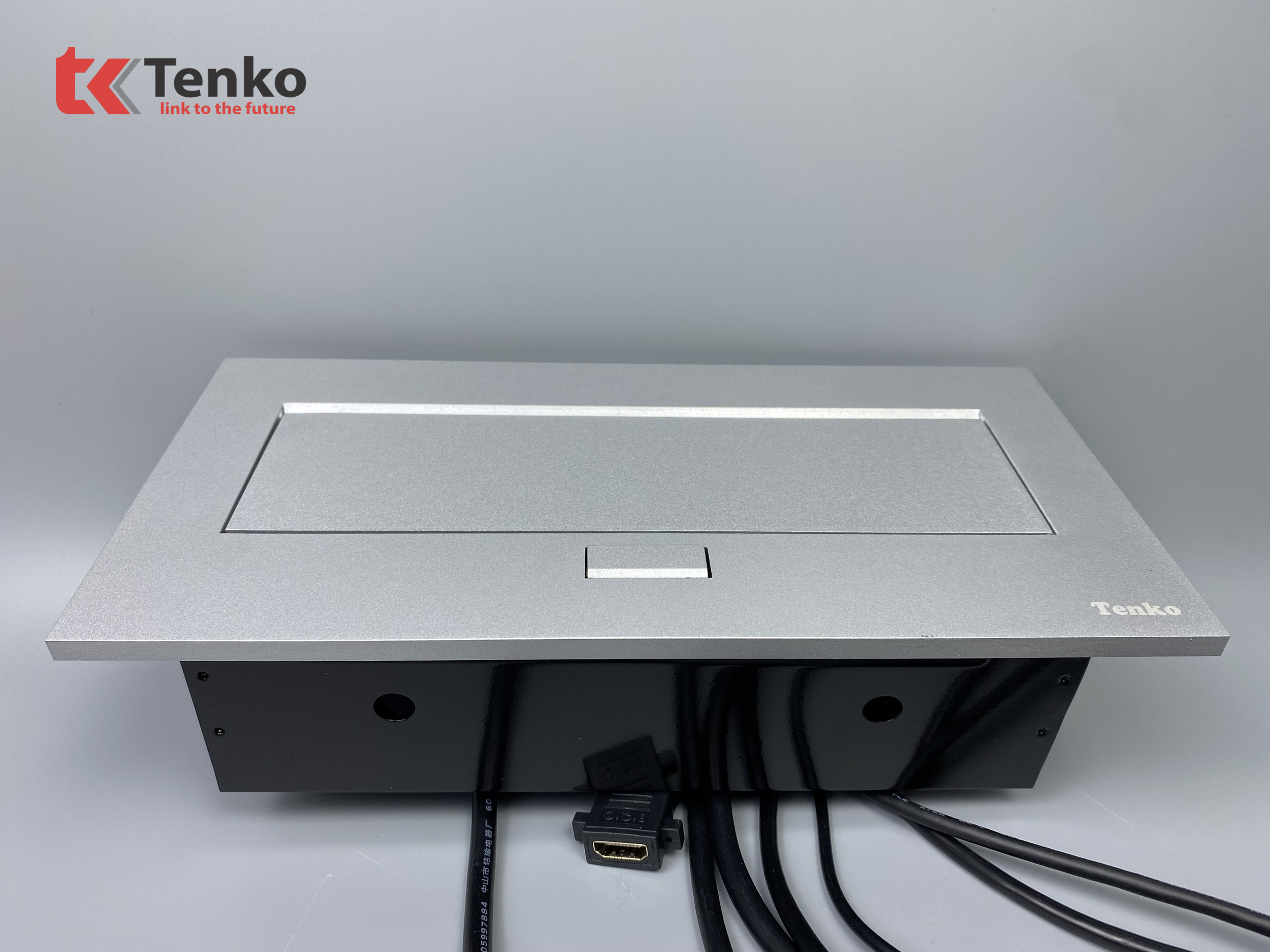 Hộp Ổ Cắm Điện &Acirc;m B&agrave;n Họp Tenko TK-AS02DN M&agrave;u Bạc