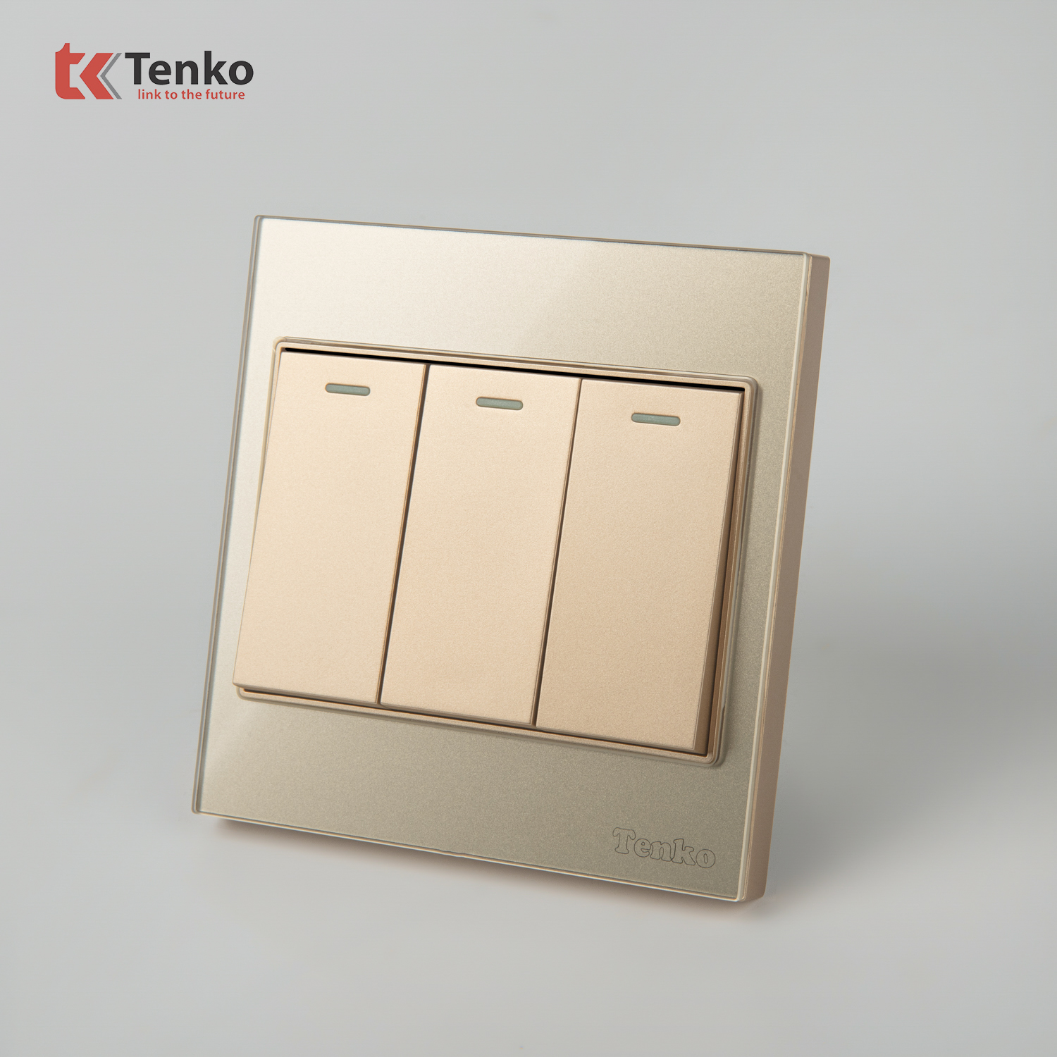 C&ocirc;ng Tắc 3 N&uacute;t Mặt K&iacute;nh Cường Lực Tenko TK-V18-03