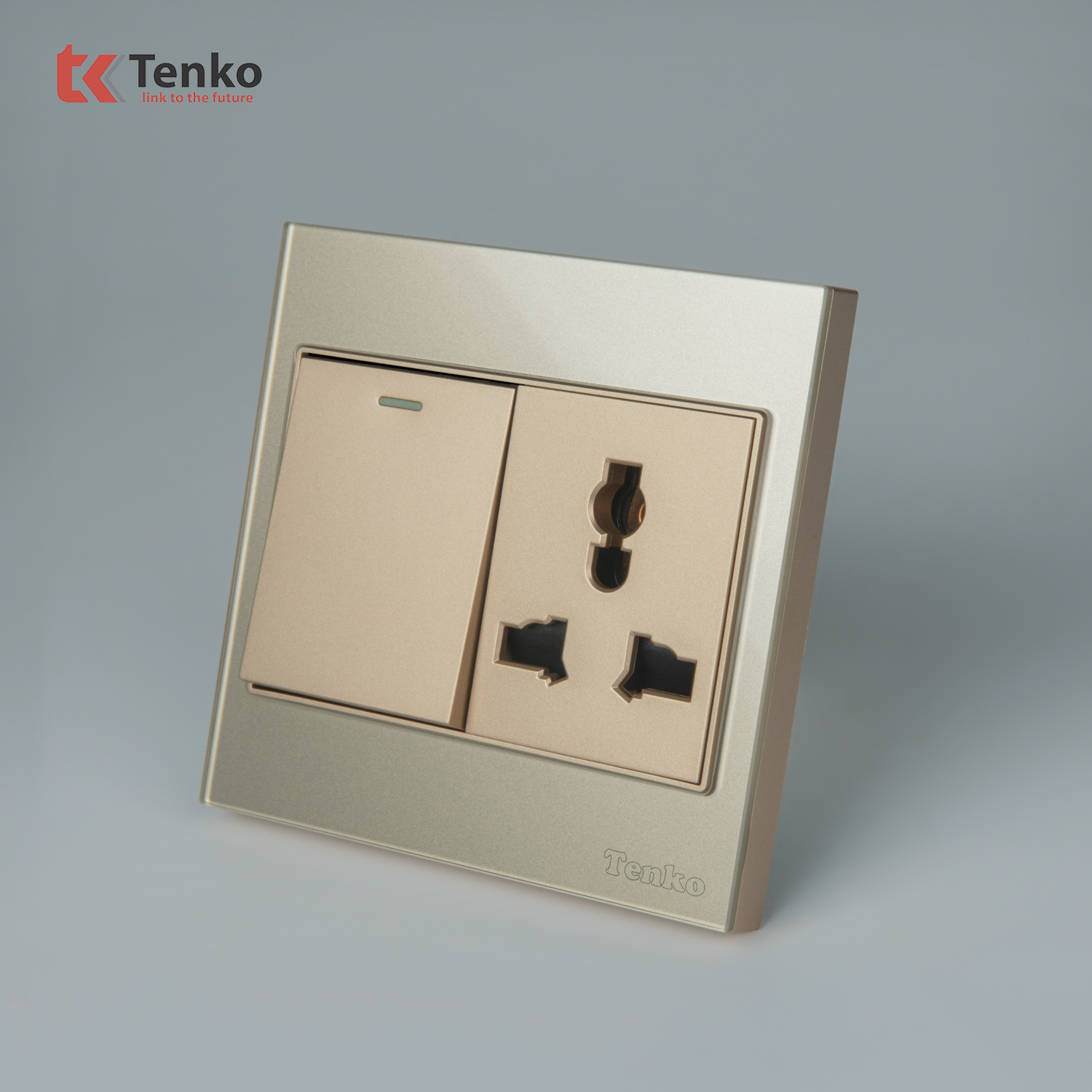 Ổ Cắm, Công Tắc Mặt Kính Cường Lực TK-V18-039 Vàng