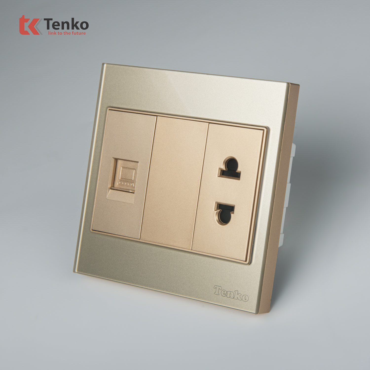 Ổ Cắm C&oacute; Ổ Mạng LAN Mặt K&iacute;nh Cường Lực TK-V18-076