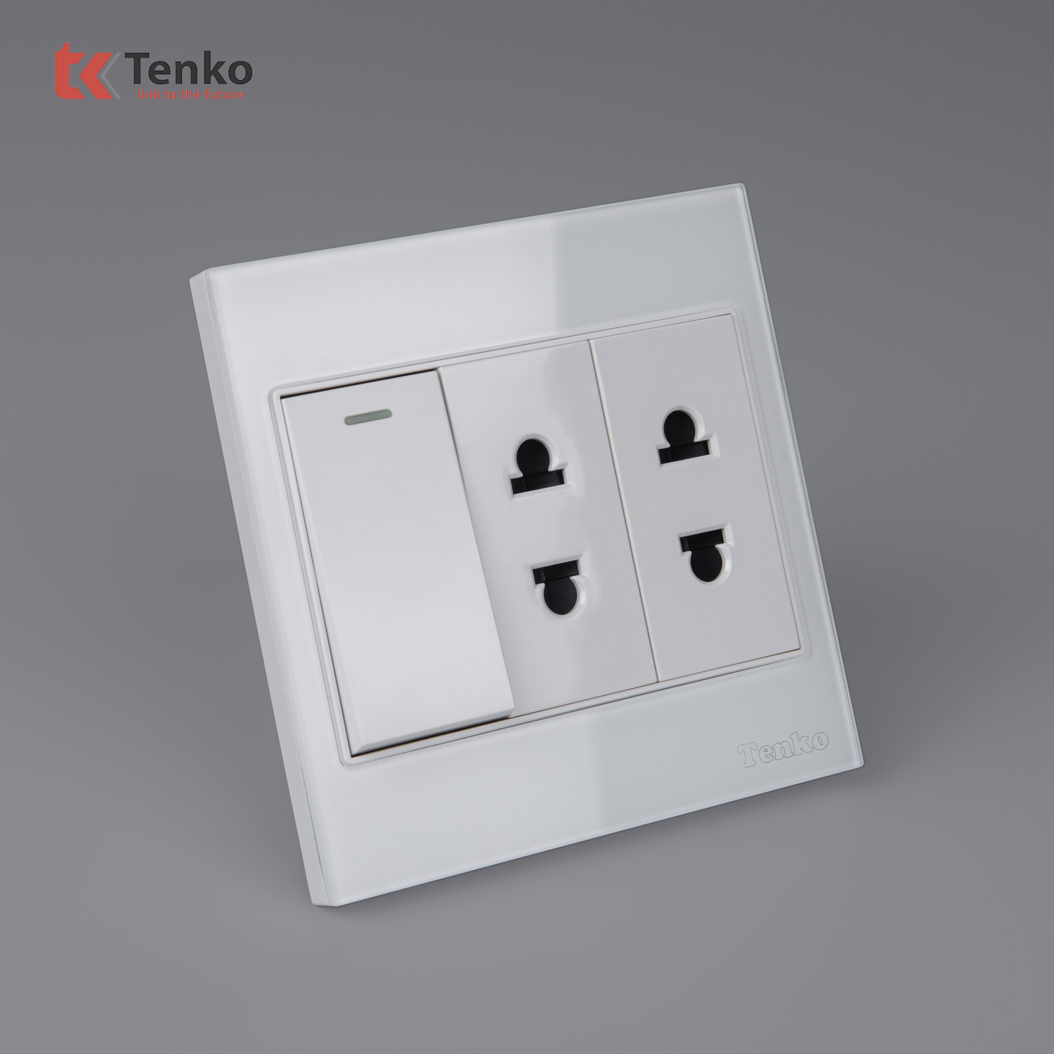 Bộ C&ocirc;ng Tắc Ổ Cắm Điện K&iacute;nh Cường LựcTK-V18-025
