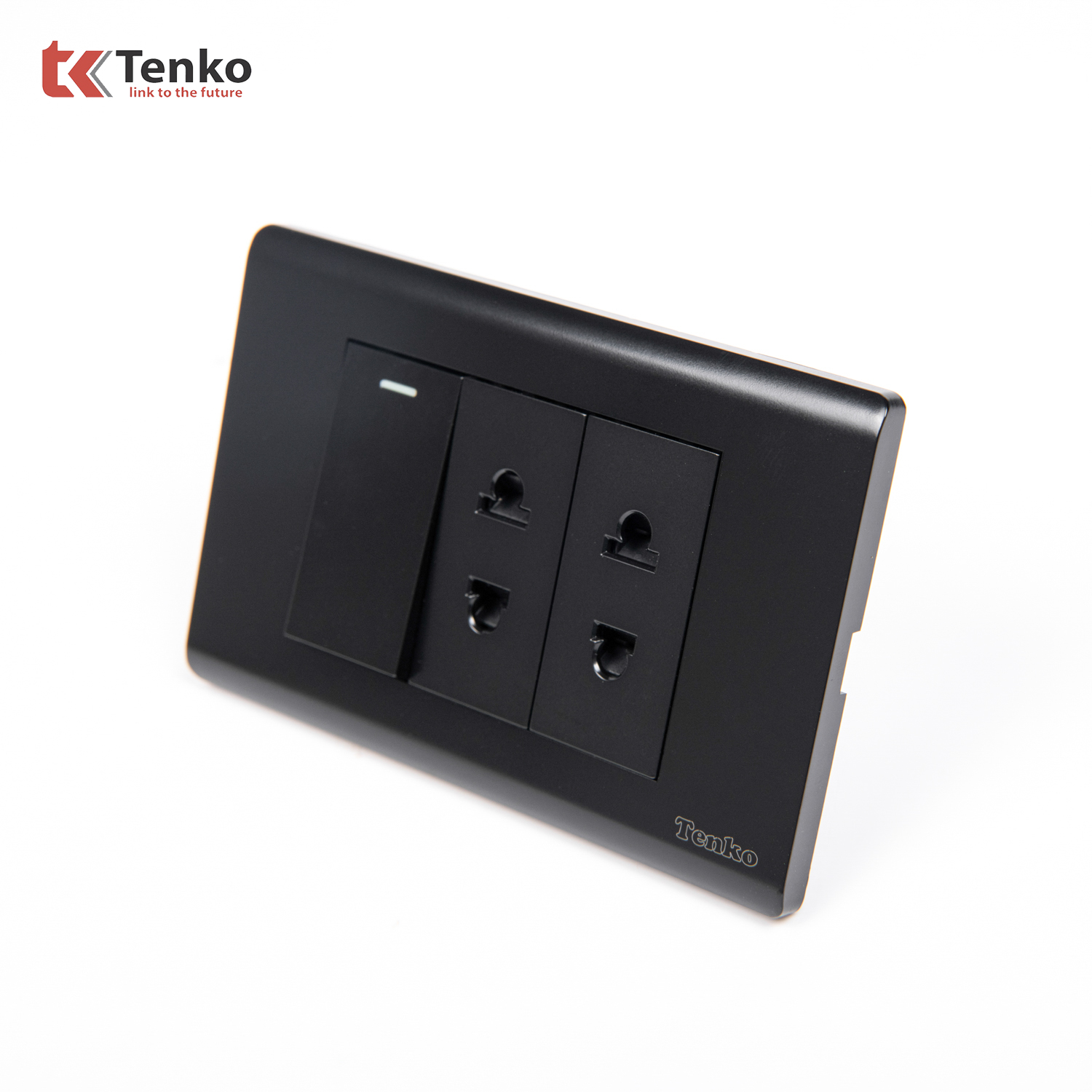 Bộ C&ocirc;ng Tắc Ổ Cắm Điện TK-C25-025 Mặt Nhựa PC Đen