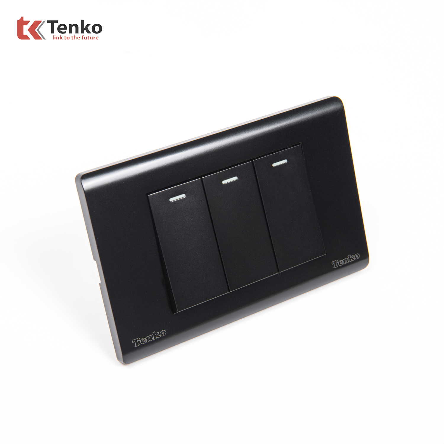 C&ocirc;ng Tắc 3 N&uacute;t Mặt Nhựa PC TENKO TK-C25-03 Đen