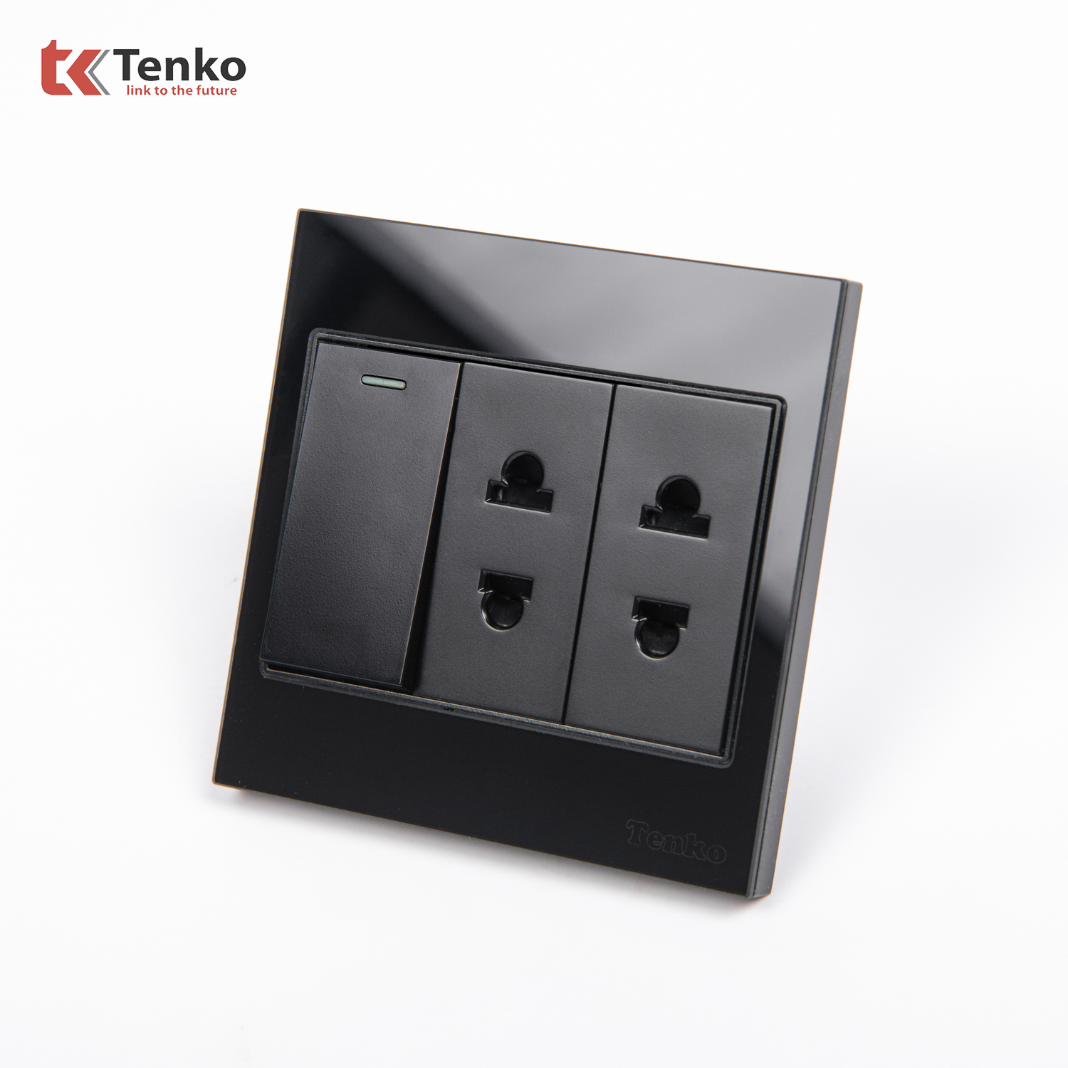 Bộ C&ocirc;ng Tắc Mặt K&iacute;nh Cường Lực TK-V18-025 Trắng