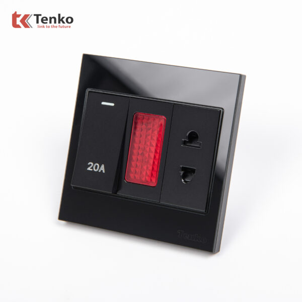 C&ocirc;ng Tắc 20A Mặt K&iacute;nh Cường Lực TK-V18-080 Đen