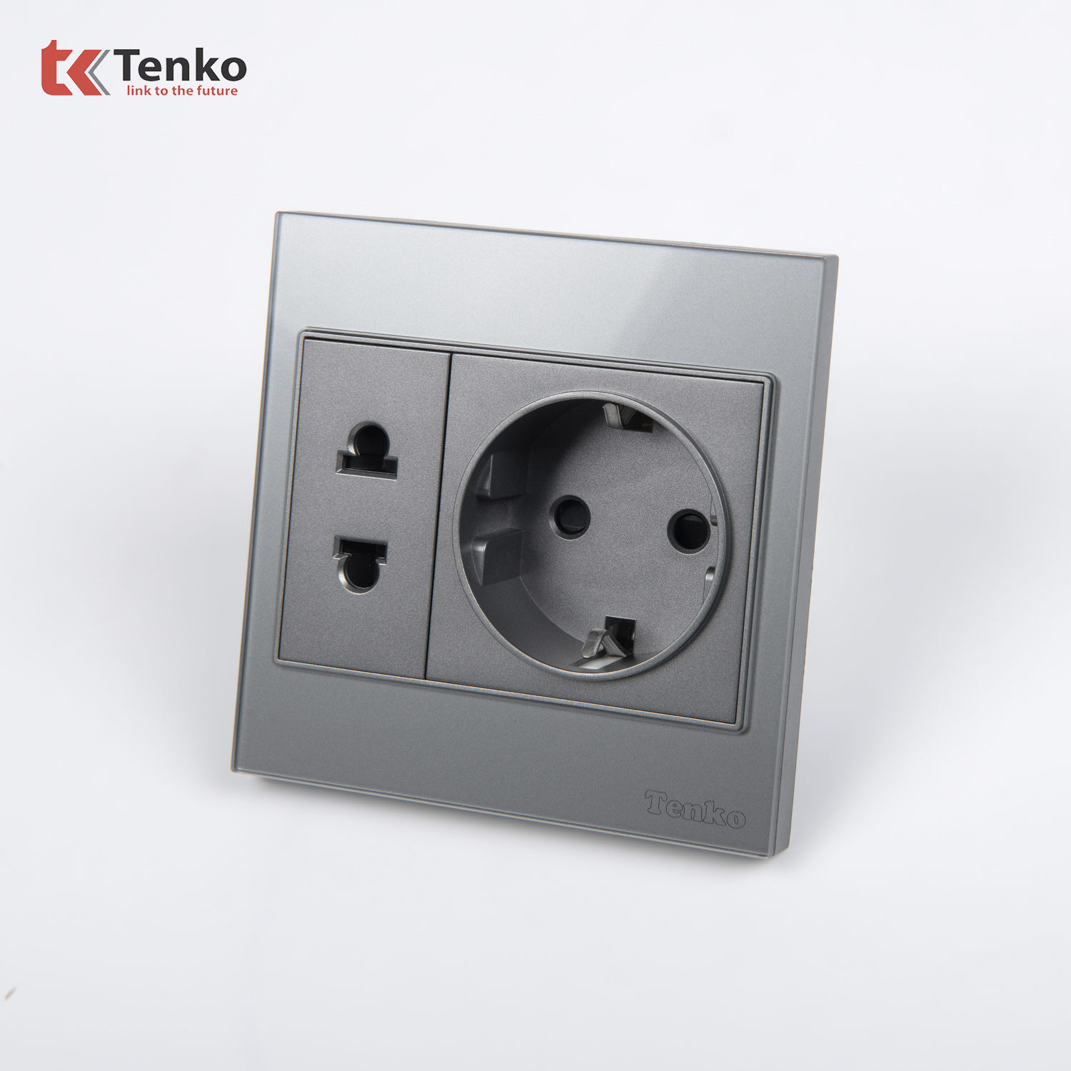 Ổ Điện 2 Chấu Chuẩn Đức K&iacute;nh Cường Lực TK-V18-059
