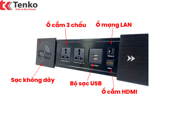 Hộp Điện Âm Bàn TK-BT01 Nắp Trượt Sạc Không Dây