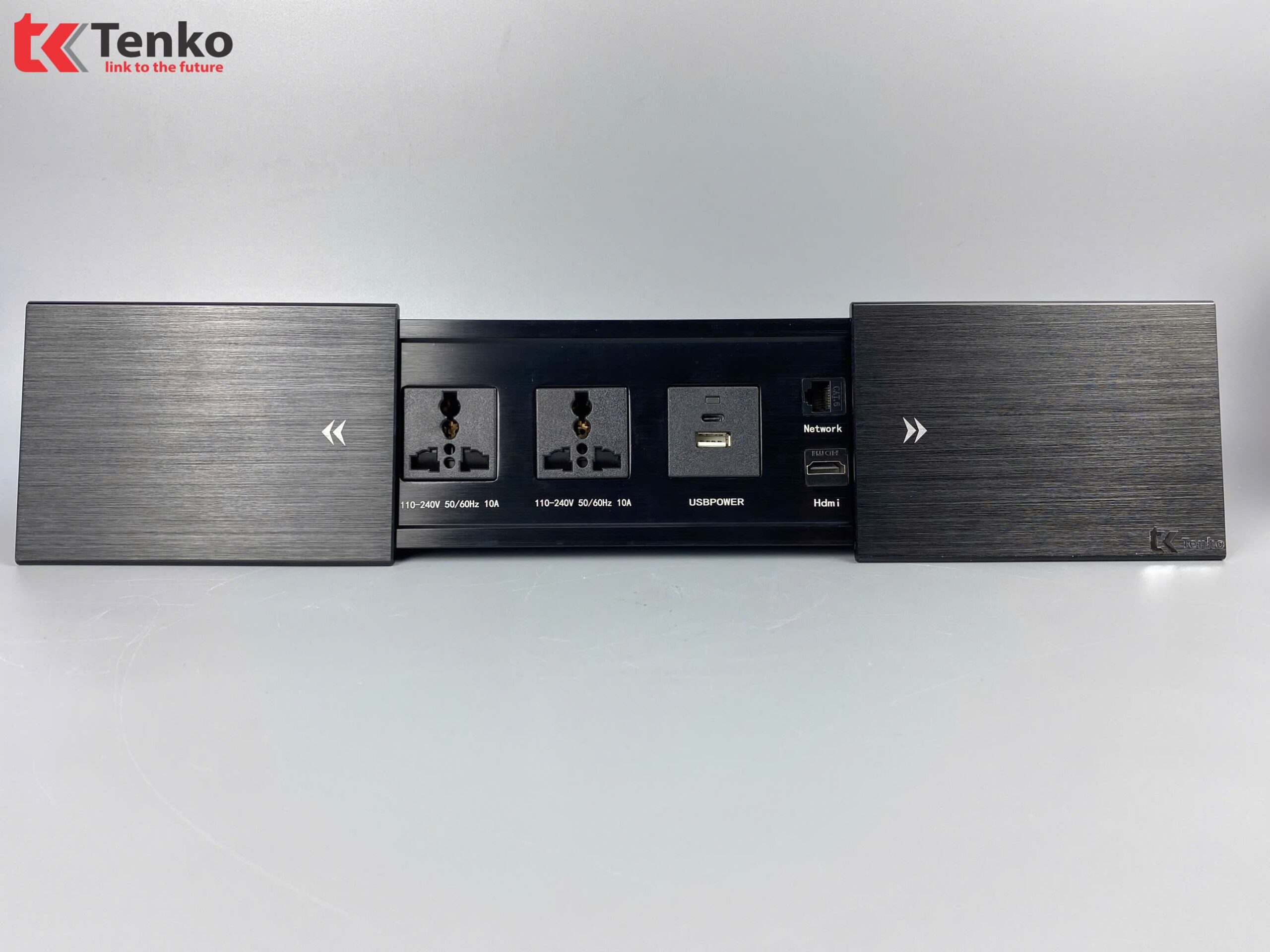 Ổ Cắm Điện Âm Bàn Tenko TK-BT06 Nắp Trượt Hai Bên