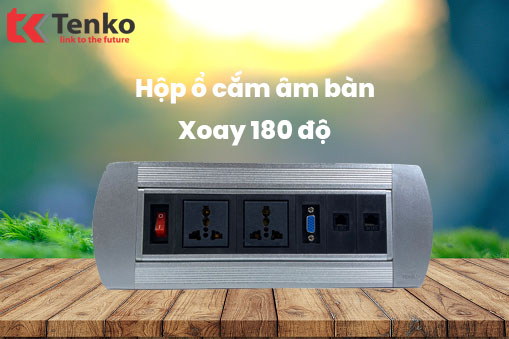 Hộp Ổ Cắm Điện Âm Bàn Tenko TK-HX5 Xoay 180 Độ