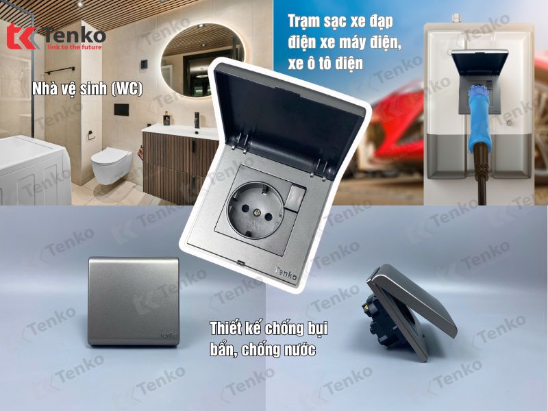 Ổ Cắm Sạc Xe Điện Chống Nước Tenko TK-WB20 Schuko