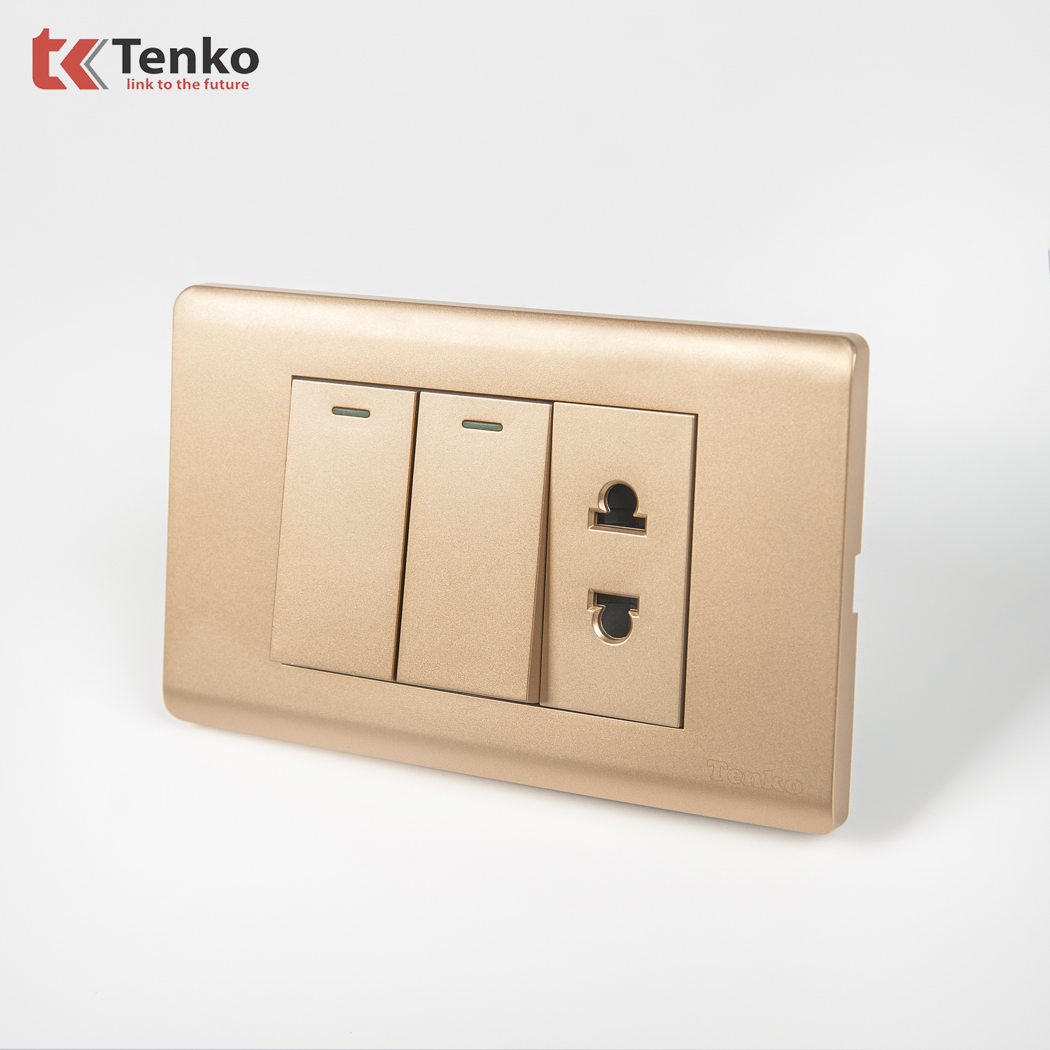 Bộ Công Tắc Ổ Cắm Điện TK-C25-039 Mặt Nhựa PC Vàng
