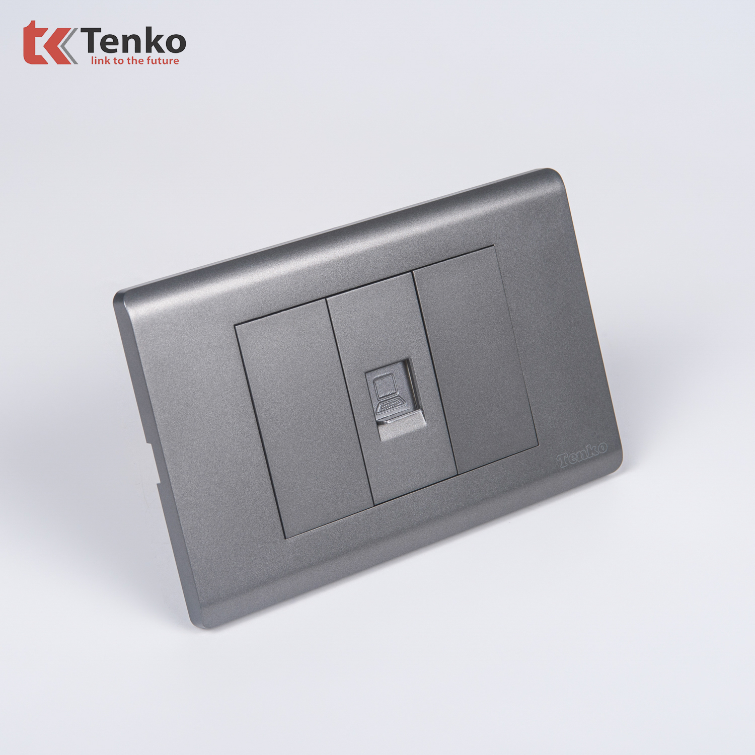 Ổ Cắm Mạng LAN (RJ45) TK-C25-073 Mặt Nhựa PC X&aacute;m