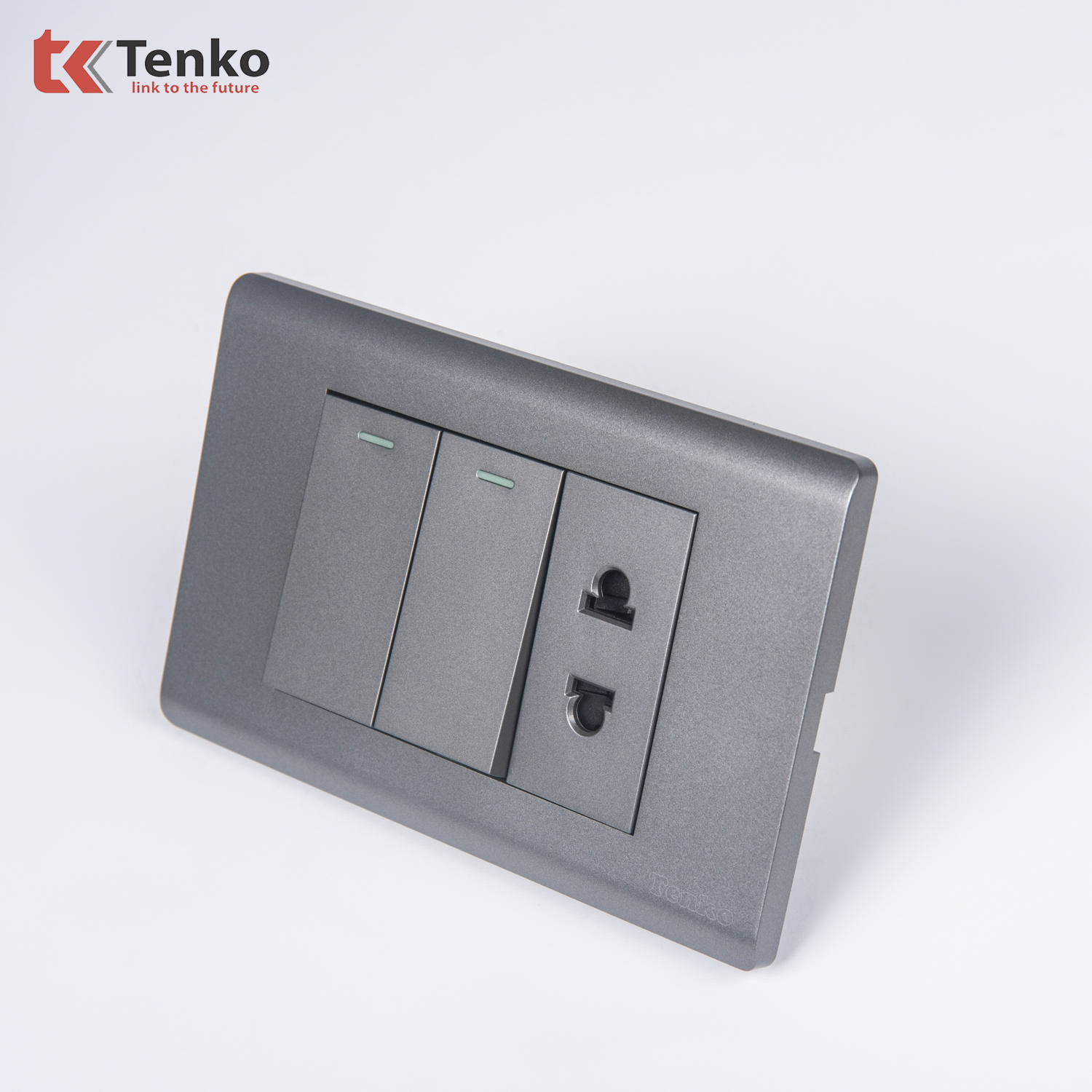 Bộ C&ocirc;ng Tắc Ổ Cắm Điện TK-C25-027 Mặt Nhựa PC V&agrave;ng