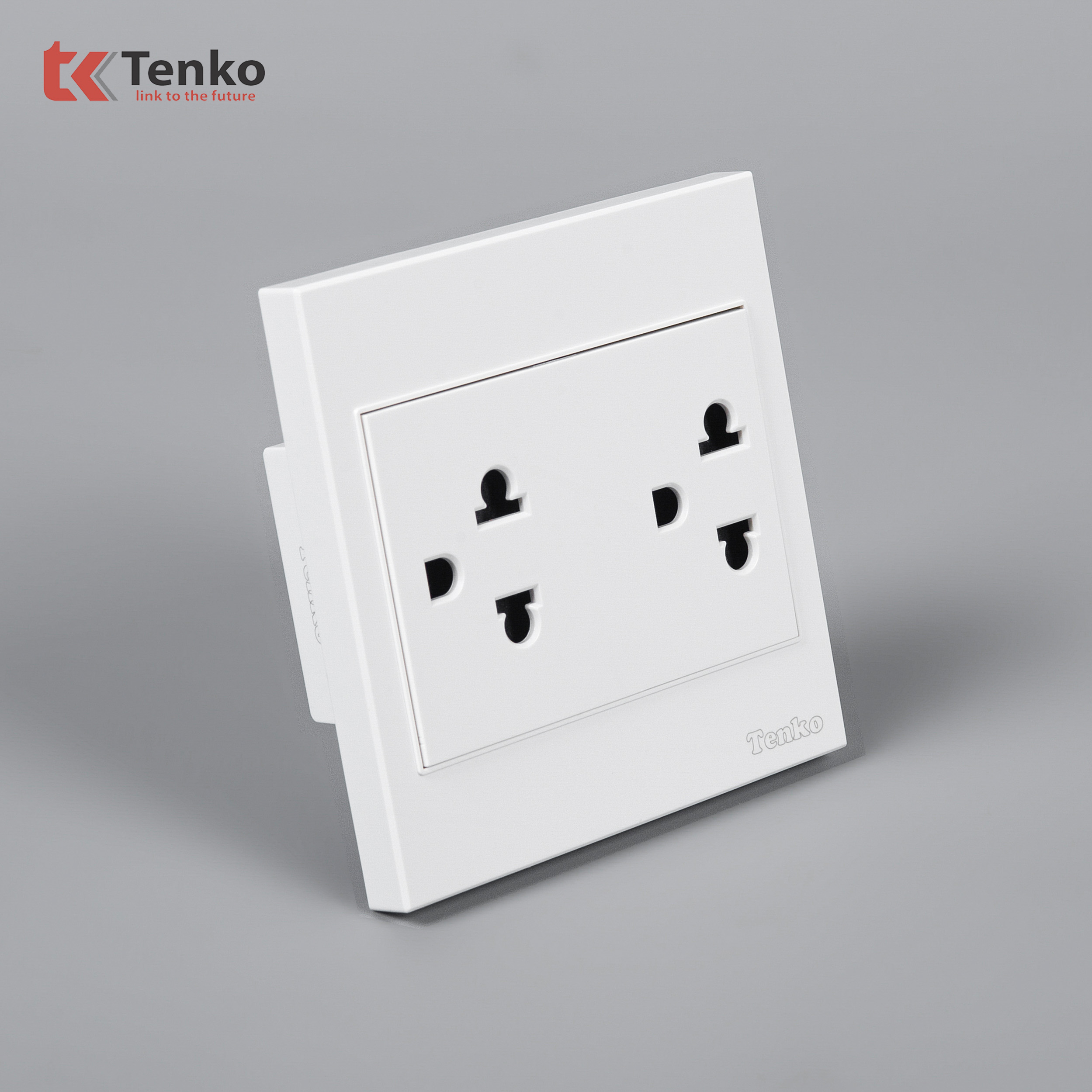 Ổ Điện Đôi 3 Chấu Nhựa ABS Tenko TK-V1-044