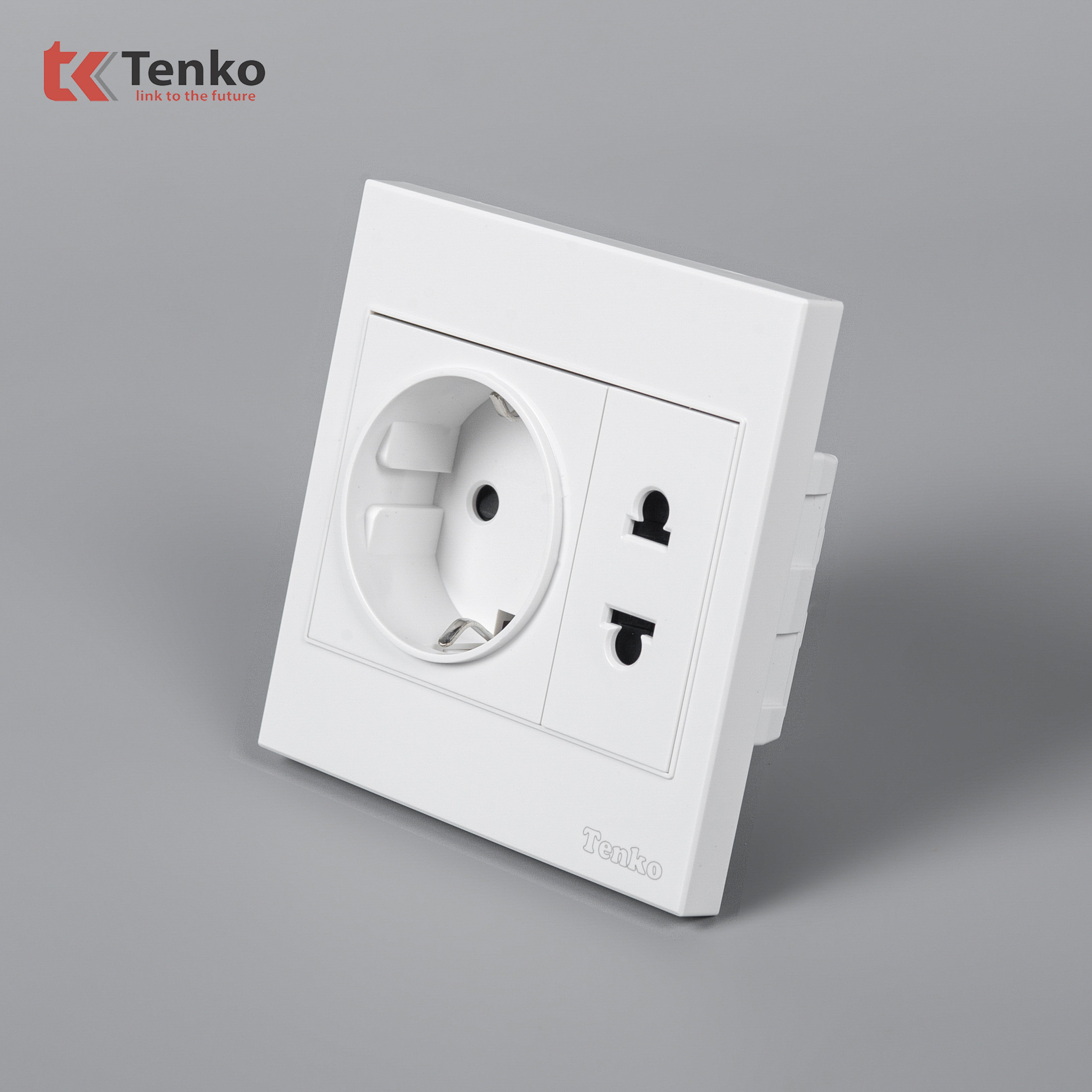 Ổ Điện 2 Chấu Chuẩn Đức Nhựa ABS Tenko TK-V1-059