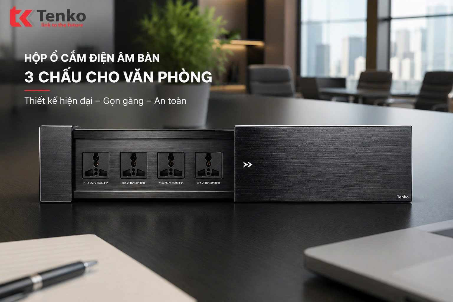 Hộp Ổ Điện &Acirc;m B&agrave;n Tenko TK-BT02 Nắp Trượt Cao Cấp