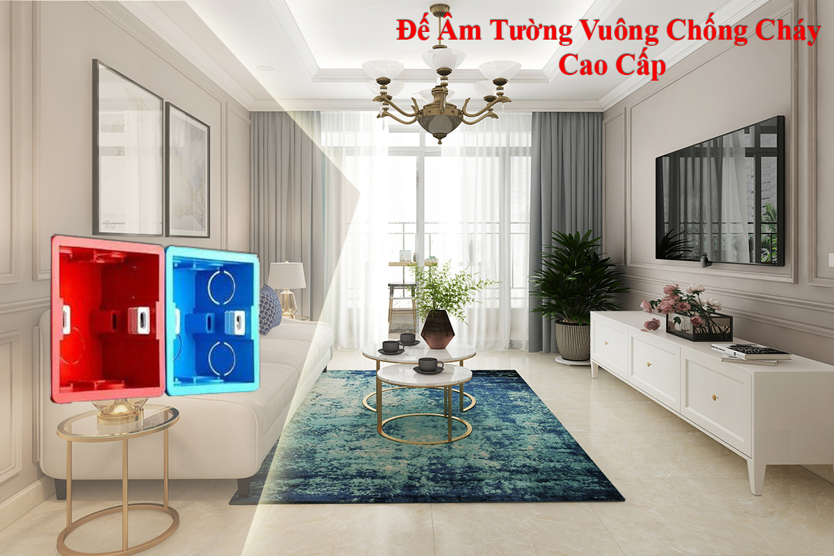Đế âm tường vuông nhựa PVC chống cháy TK-DAV01