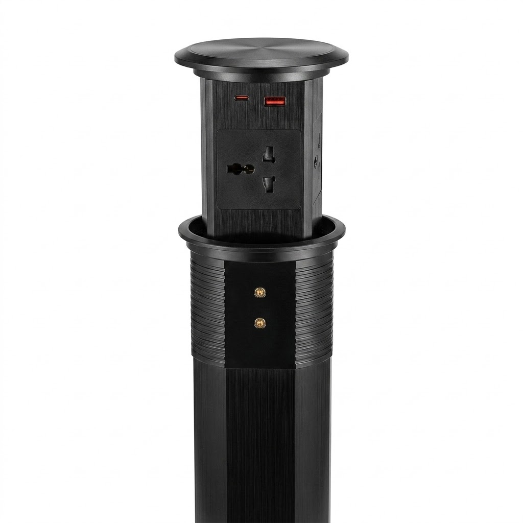 Hộp Ổ Cắm Điện Âm Bàn Tenko TK-HX8 Đen