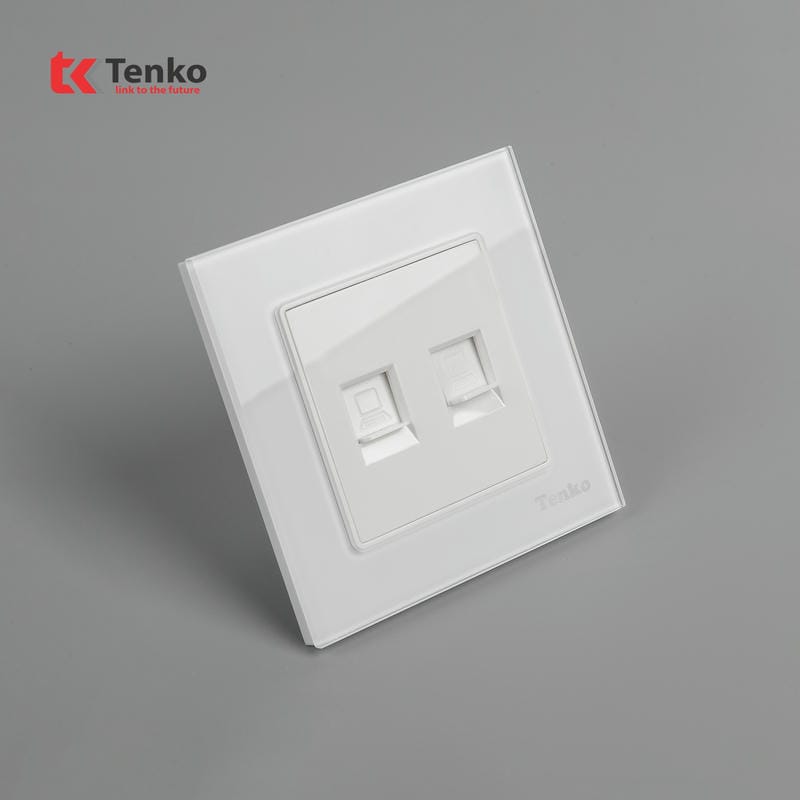 2 Ổ Cắm Mạng Mặt Kính Cường Lực TK-F71D-52T