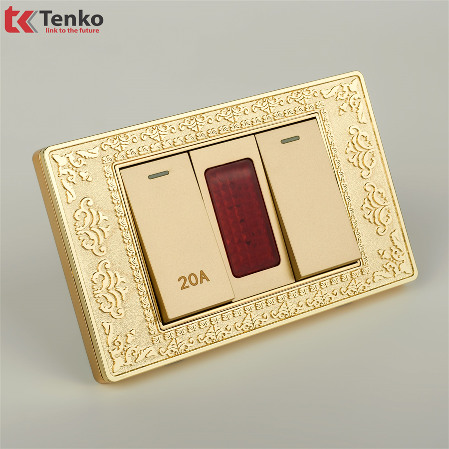 Bộ Công Tắc 20A  Mặt Hoa Văn Tân Cổ Điển TK-C8-081