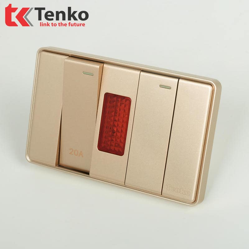 Bộ Công Tắc 20A Tràn Viền C1-081 Vàng Viền Vàng