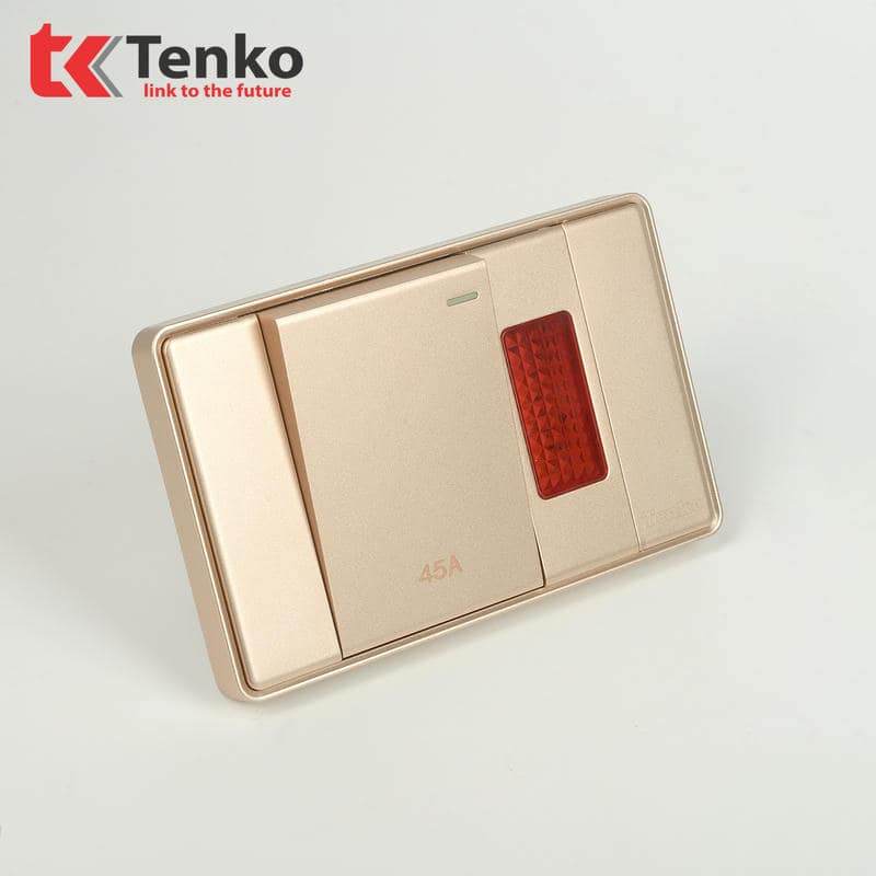 Bộ Công Tắc 45A Tràn Viền C1-086 Vàng Viền Vàng