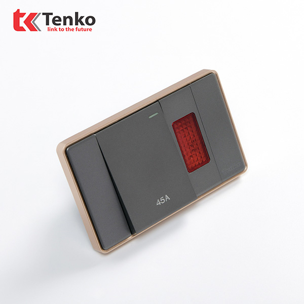 Bộ Công Tắc 45A Tràn Viền C1-086 Xám Viền Vàng