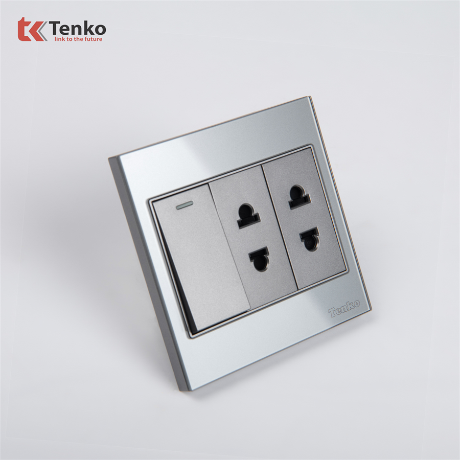 Bộ Công Tắc Ổ Cắm Điện Kính Cường Lực TK-V18-025