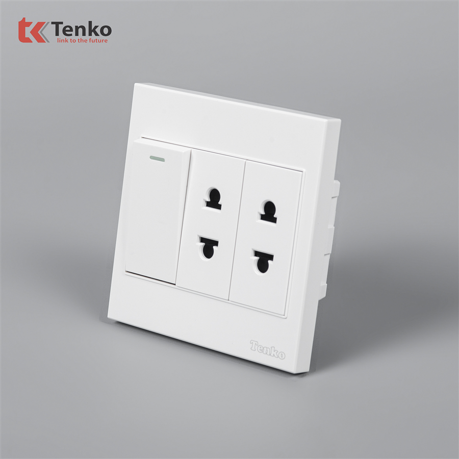 Bộ Công Tắc Ổ Cắm Điện Nhựa ABS Tenko TK-V1-025