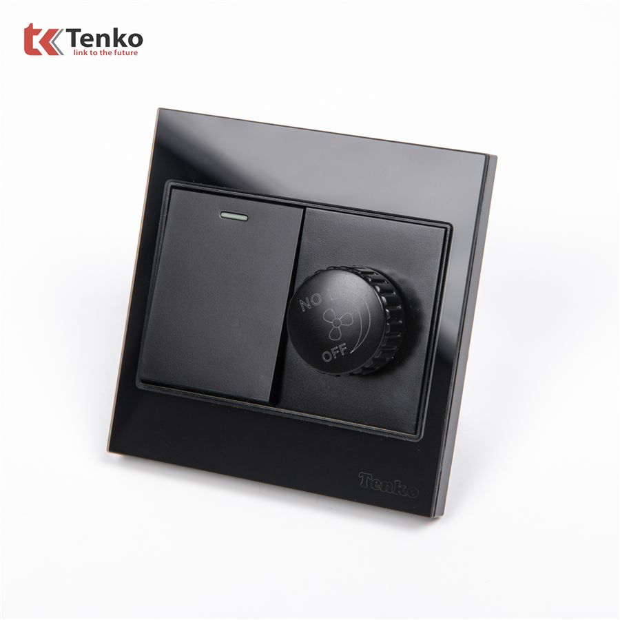 Chiết Áp Quạt+Công Tắc TK-V18-087 Đen