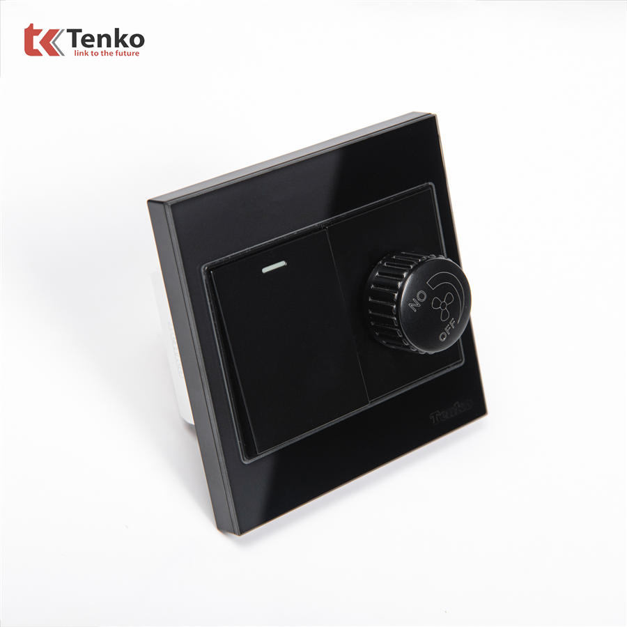 Chiết Áp Quạt+Công Tắc TK-V18-087 Đen
