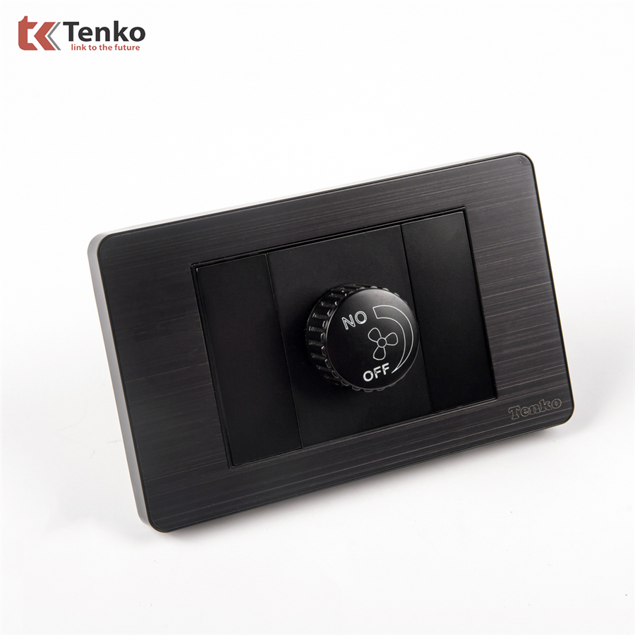 Chiết Áp Quạt Mặt Kim loại Đen Xám TK-C7G-086