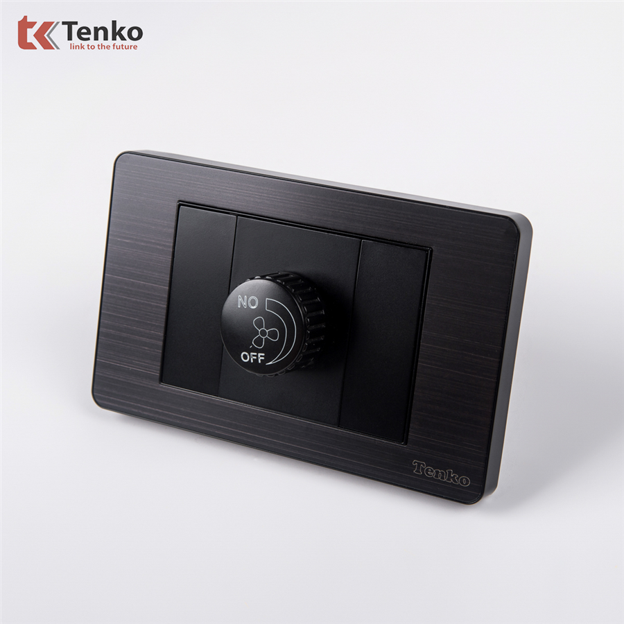 Chiết Áp Quạt Mặt Kim loại Đen Xám TK-C7G-086