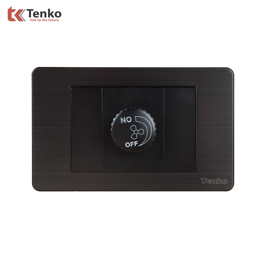 Chiết Áp Quạt Mặt Kim loại Đen Xám TK-C7G-086