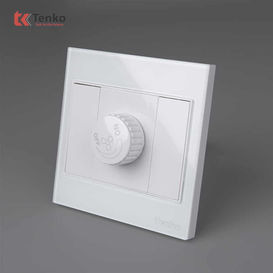 Chiết Áp Quạt Mặt Kính Cường Lực Tenko TK-V18-086