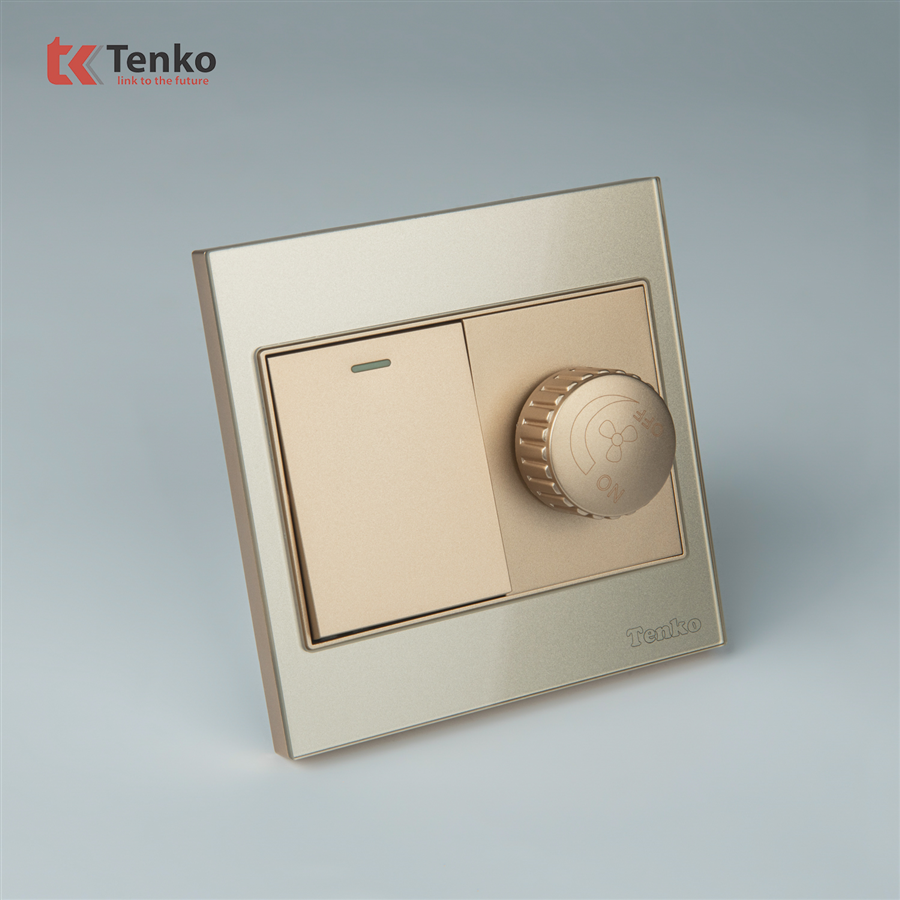 Chiết Áp Quạt Mặt Kính Cường Lực Tenko TK-V18-087