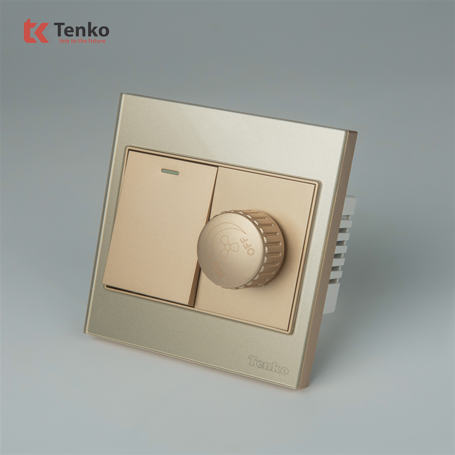Chiết Áp Quạt Mặt Kính Cường Lực Tenko TK-V18-087