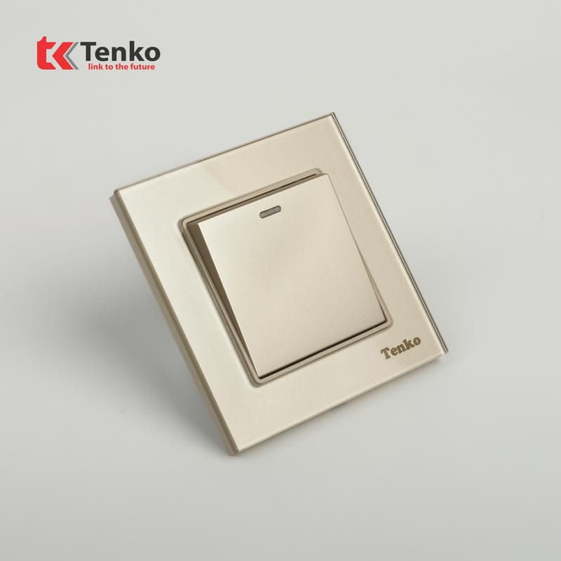 Công Tắc 1 Nút Mặt Kính Cường Lực F71D-01 Vàng