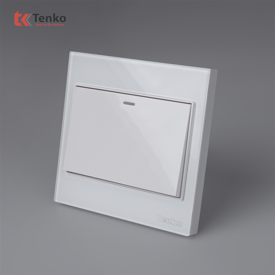 Công Tắc 1 Nút Mặt Kính Cường Lực Tenko TK-V18-01